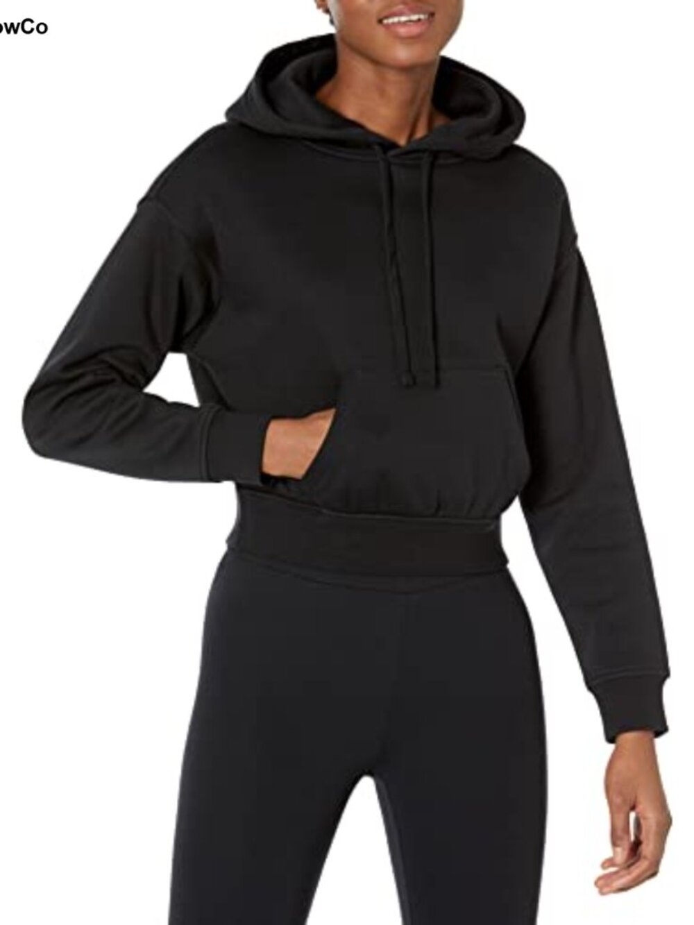 Women's Crop Pullover Hoodie Sweatshirt Relaxed Fit Fleece Long Sleeve